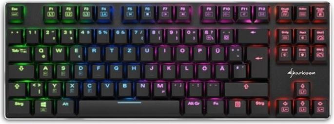 Actual product image Sharkoon PureWriter TKL RGB Keyboard USB QWERTY US English (US, Cable)