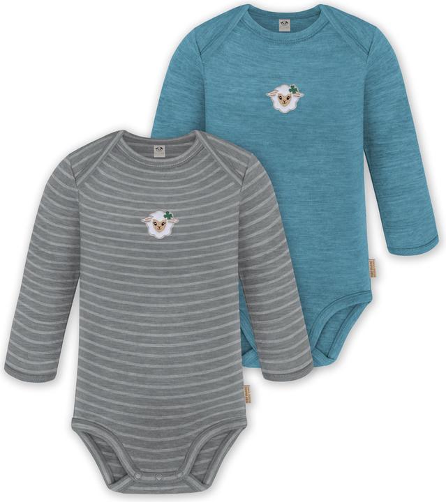 Normani 2er Pack Baby Merino Body Langarm „Auckland" - 9373