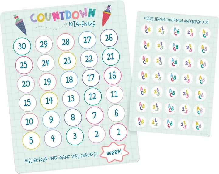 Folat Calendario conto alla rovescia Ritorno a scuola - 23,5 x 18 cm