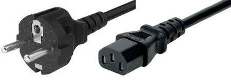 Actual product image Tecline Mains connection cable, Schuko plug straight to IEC socket, black, 1.8 m Mains connection cable for (1.80 m)