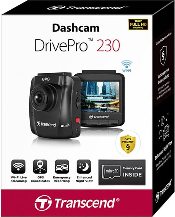 Actual product image Transcend DrivePro 230 Data Privacy incl. 32GB microSDHC TLC (GPS receiver, Full HD)