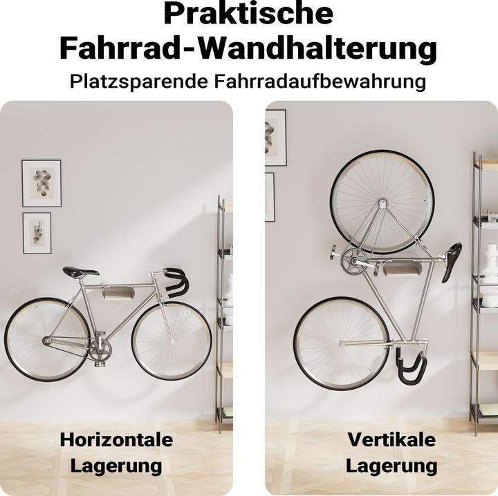 Actual product image Wiltec Bicycle wall mount white 39.8x16.7x32.6-42.6cm 25kg Bicycle mount