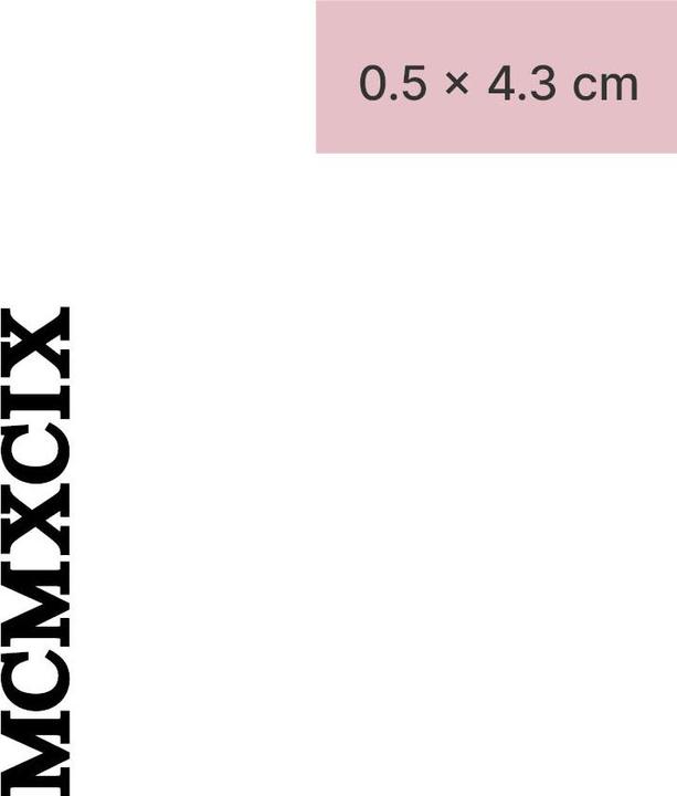 Produktbild minink Temporäres Tattoo – Römische Zahl MCMXCIX (1999)