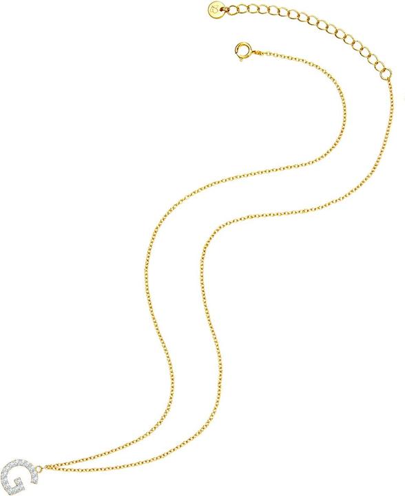 Image du produit Glanzstücke München Femme lettre G argent sterling zirconium or jaune 45,0 cm chaîne de base + 5,0 cm extension - 32056 (Argent Sterling, 40 - 45 cm)