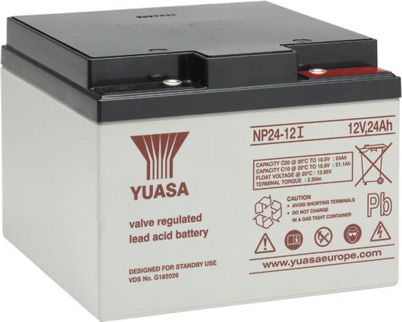Yuasa Lead battery NP24-12I, 12V, 24 Ah, 166 x 175 x 125 mm (12 V, 24 Ah)