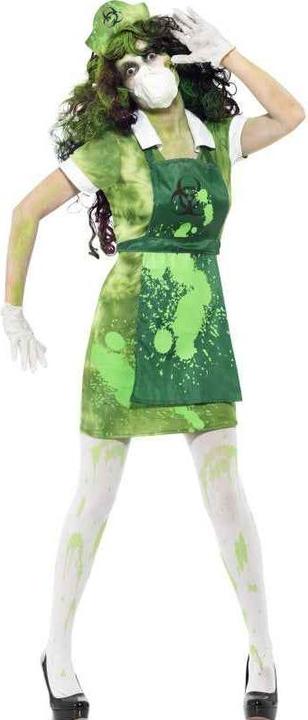 Actual product image Smiffys Zombie ray victim Halloween women's costume green (S)