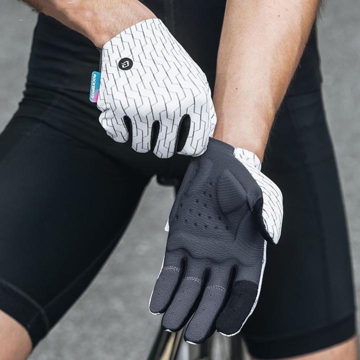 Actual product image Rockbros sports gloves full spring-summer size S - white and black (S)