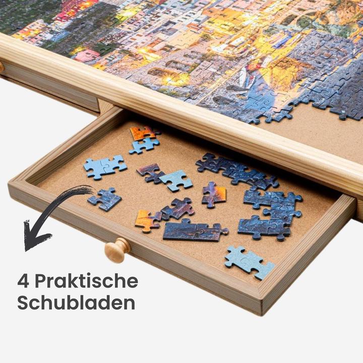 Produktbild Hermex Puzzlebrett mit Auszügen Puzzletafel Puzzleunterlage (500 Teile)