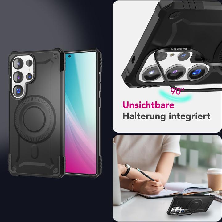 Actual product image Nalia Granite - Armor Panzer Hülle mit MagSafe Ring und Ständer - Military Hardcase (Samsung Galaxy S25 Ultra)