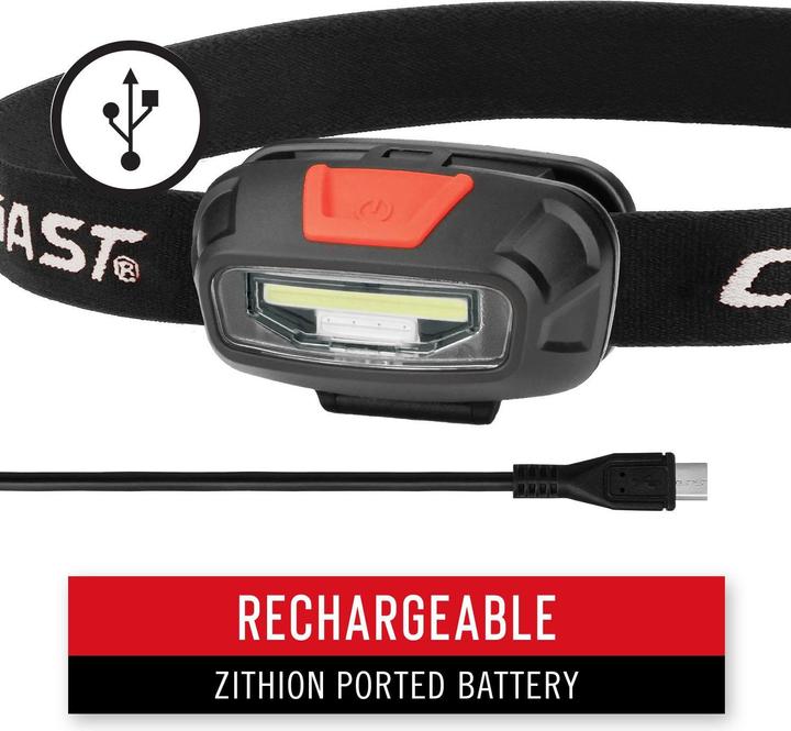 Actual product image Coast FL13R rechargeable headlamp with red & white light 270 lumen (270 lm)