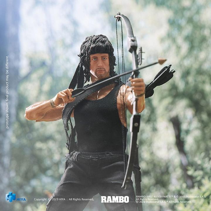 Actual product image Hiya Toys Rambo figurine 1/12 Exquisite Super Series First Blood II John Rambo 16 cm
