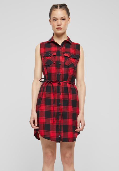 Actual product image Brandit Ladies Gracey Longshirt Top Size XS Colour Red/Black (XS)
