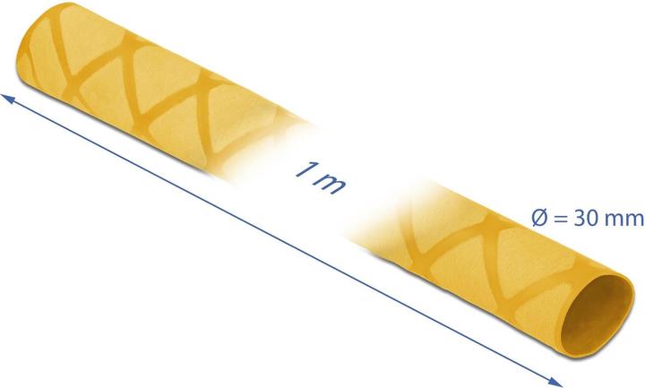 Actual product image Delock Heat shrink tubing X-pattern non-slip 1 m x 30 mm yellow (1 x)