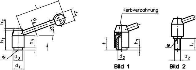 Actual product image Halder Adjustable clamping lever (M16)