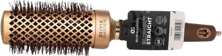 Olivia Garden Expert Blowout Straight Gewellte Borsten Gold&Braun 40 mm