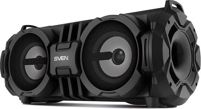 Produktbild Sven PS-485, juodas, power output 2x14W (RMS), Bluetooth, FM, USB, Micro SD, LED-display, lithium ba (Akkubetrieb, Stromversorgung über USB)