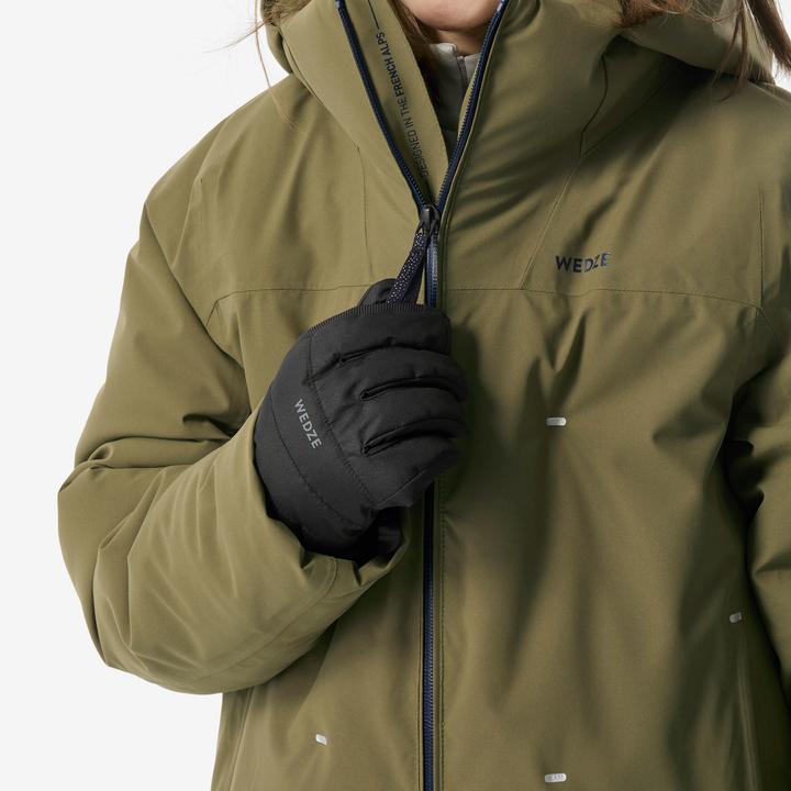 Produktbild Wedze Skijacke Kinder wattiert warm wasserdicht - Piste 500 khaki (146)