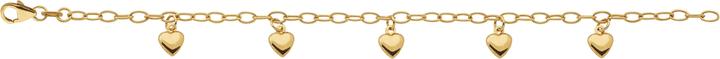 Bijou Classic ID-Bracelet Anker weit mit 5 Herzen 16 cm (16 cm, Gold)