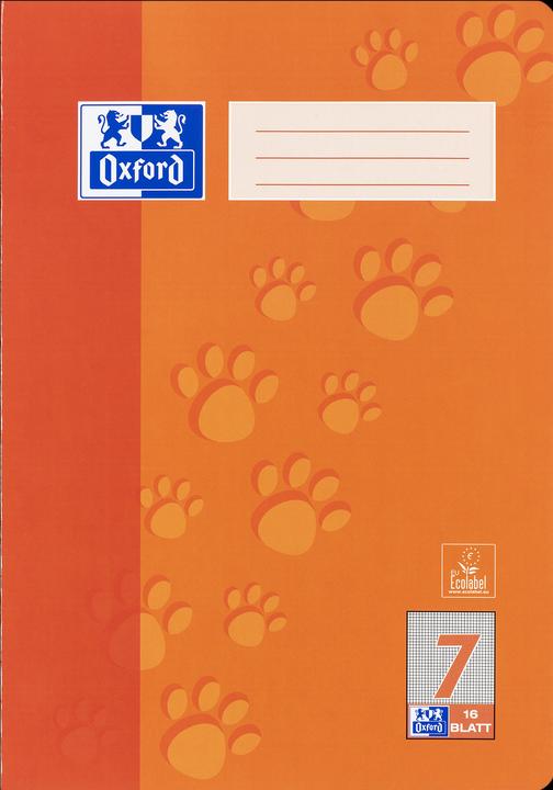 Image du produit Oxford Cahier d'école, A4, linéature 7 (A4, Quadrillé, Couverture souple)