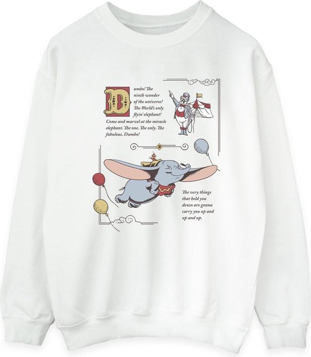 Actual product image Disney Womens/Ladies Dumbo Story Book Page Sweatshirt (XXL)