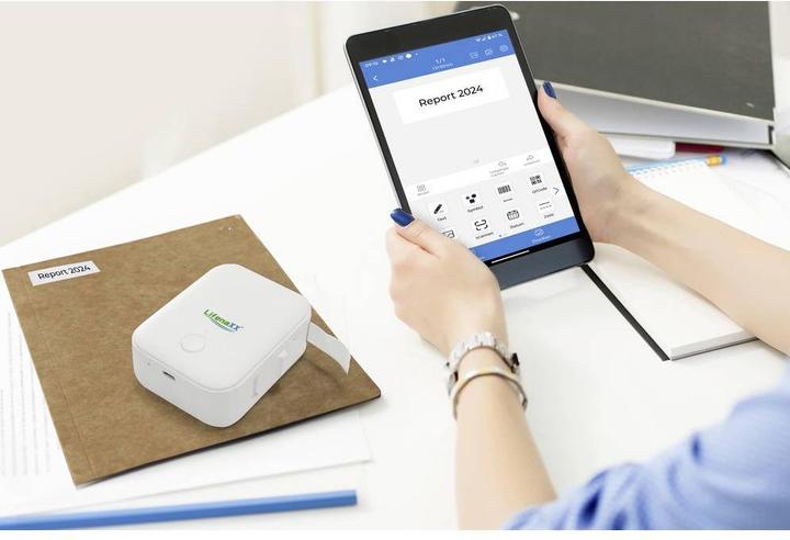 Produktbild Technaxx Mobiler Akku-Thermo-Etikettendrucker, App, 12 mm
