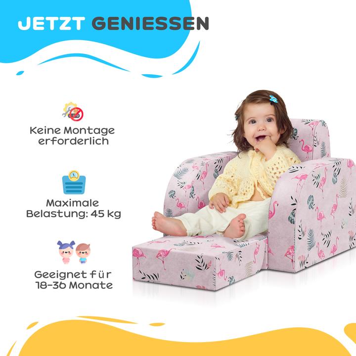 Produktbild Aiyaplay Kindersessel Schaumstoff, Polyester Rosa (Kindersessel)