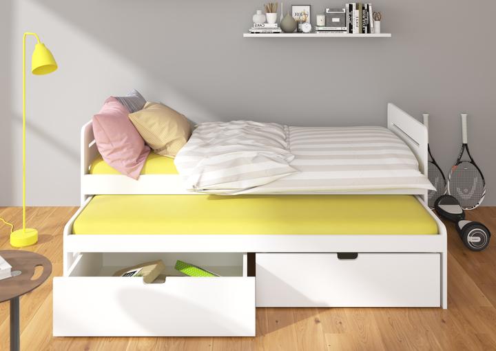 Image du produit ADRK Furniture Lit double avec matelas TOMI 200x90 (200cm x 90cm)