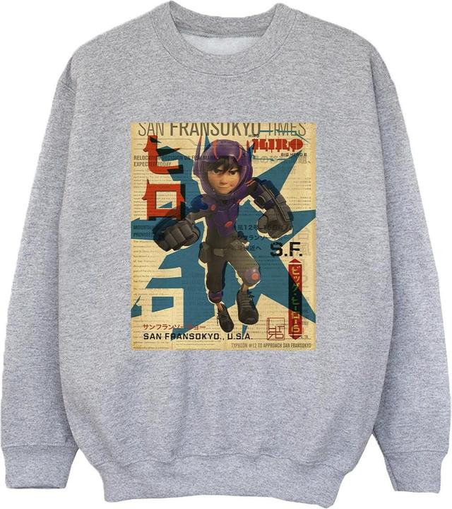 Disney Big Hero 6 Baymax Hiro Newspaper Sweatshirt Jungen