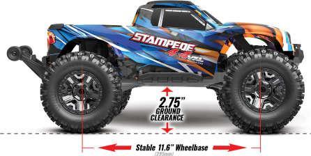 Actual product image Traxxas Stampede 4x4 Vxl HD without battery and charger (RTR Ready-to-Run)