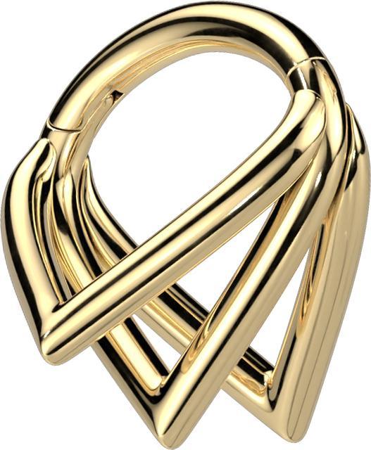 Star Piercing Micro Segmentring klappbar vergoldet drei Winkelringe (ohne Messing, Titan G23)