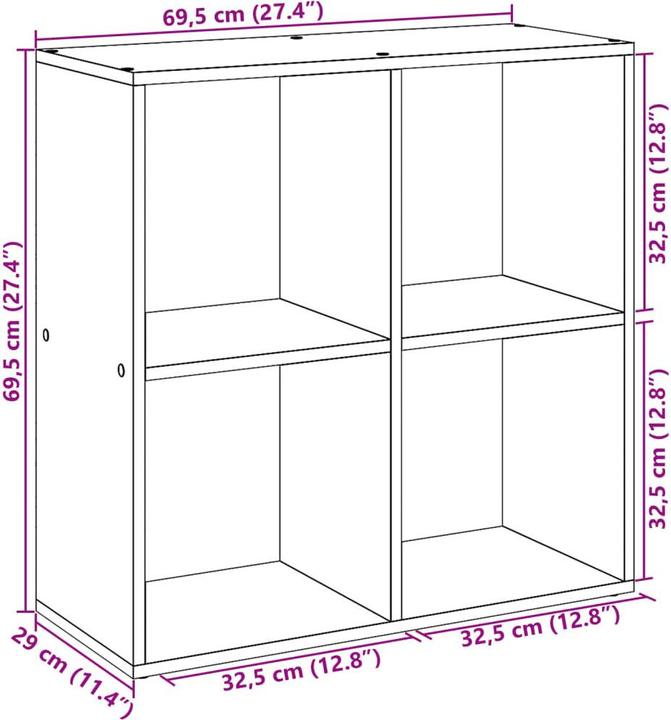 Image du produit VidaXL Séparation de pièce (69.5 x 29 x 69.5 cm)