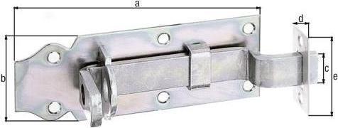 Produktbild GAH Schlossriegel Länge 120 mm Breite 44 mm gekröpft Stahl galvanisch gelb verzinkt Ausschub 25 mm (10 Stk.)