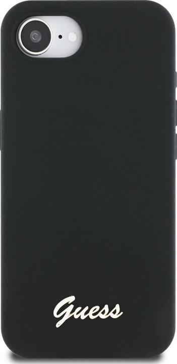 Produktbild Guess - Silicone Script Metal Logo (GUHMPSE4SMBSLK) - iPhone 16e - Black (Apple iPhone 16e)