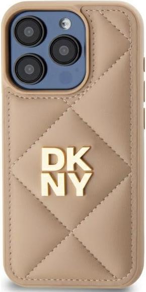 Produktbild DKNY DKHCP15LPQDSLE iPhone 15 Pro 6.1" beżowy/beige Quilted Stack Logo (Apple iPhone 15 Pro)