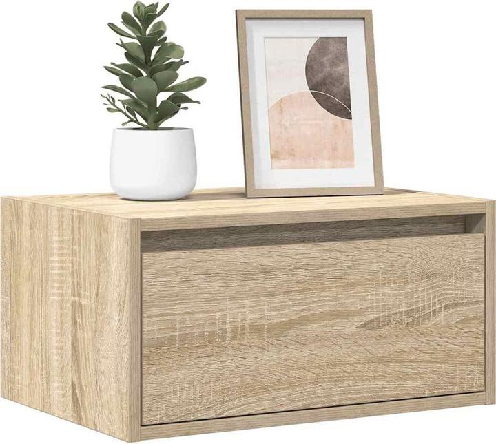 Produktbild VidaXL Wand-Nachttische mit LED-Leuchten 2 Stk. Sonoma-Eiche Schrank
