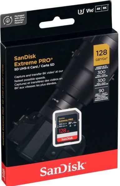 Actual product image SanDisk Extreme PRO UHS-II V90 (128 GB, SDXC, U3, UHS-II)