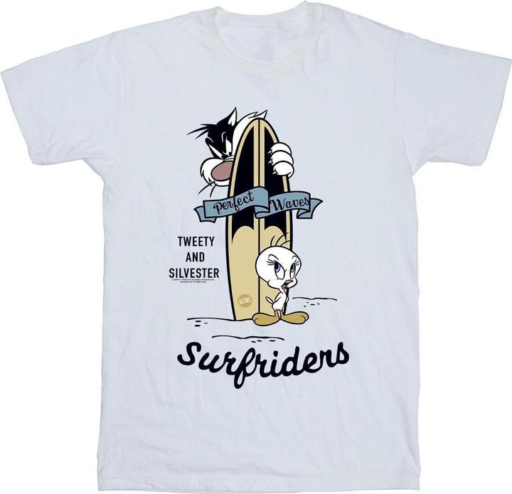 Actual product image Looney Tunes Mens Tweety And Sylvester Perfect Waves T-Shirt (M)