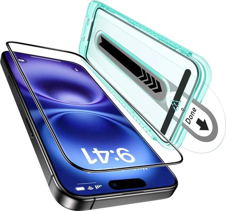 Image du produit ESR Protection d'écran en verre trempé (1 pièce(s), Apple iPhone 16, Apple iPhone 15)
