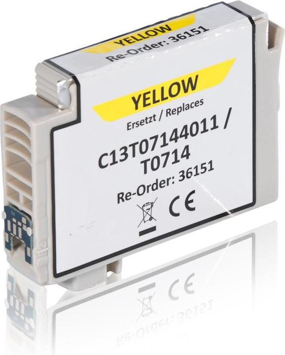 Produktbild Inkadoo Druckerpatronen kompatibel zu Epson C13T07144011 / T0714 Tintenpatrone, gelb Gelb (Y)