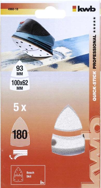 Immagine prodotto kwb Psm Velcro Adhesive Discs Stearat K180 /5pcs. (180)