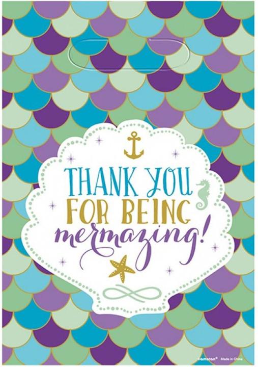 Actual product image Amscan 8 party bags Mermaid Wishes