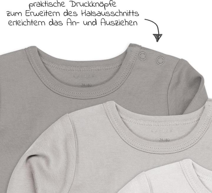 Actual product image La Loona LaLoona baby bodysuits & wrap bodysuits long sleeve 3-pack - nature - (86)