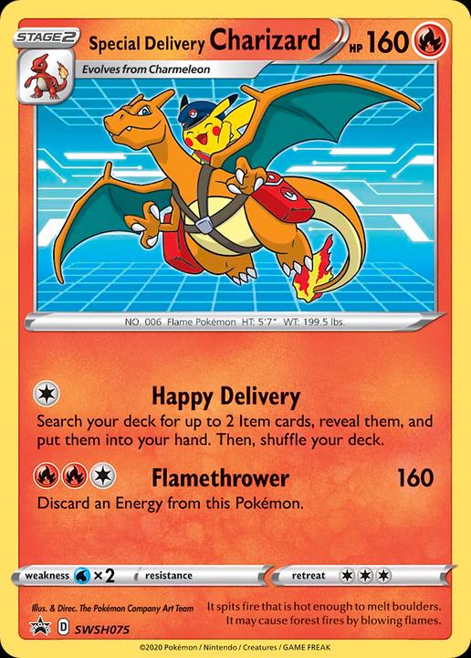 Immagine prodotto Pokémon Special Delivery Charizard SWSH075 - Sword & Shield Promo Sealed - TCG (Inglese, Pacchetto Booster)