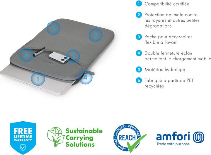 Image du produit Dicota Sleeve Eco Slim L (15", Microsoft)