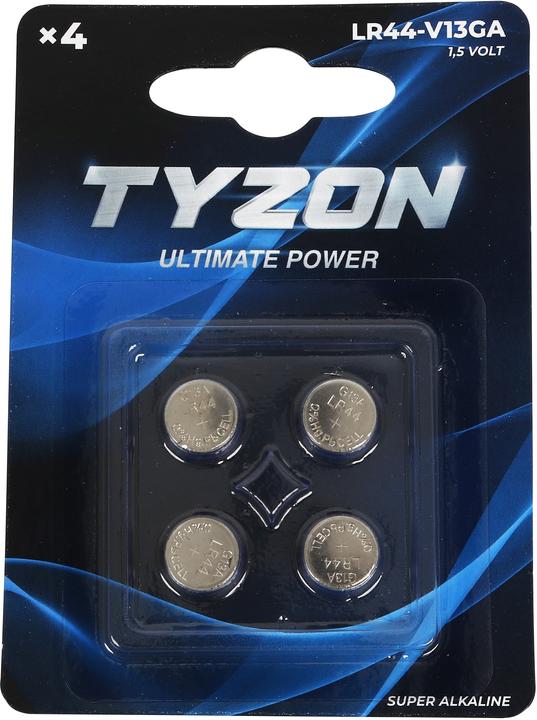 Tyzon Batteria a bottone Ultimate Power V13GA 4 pezzi. (4 pz., LR44, 140 mAh)