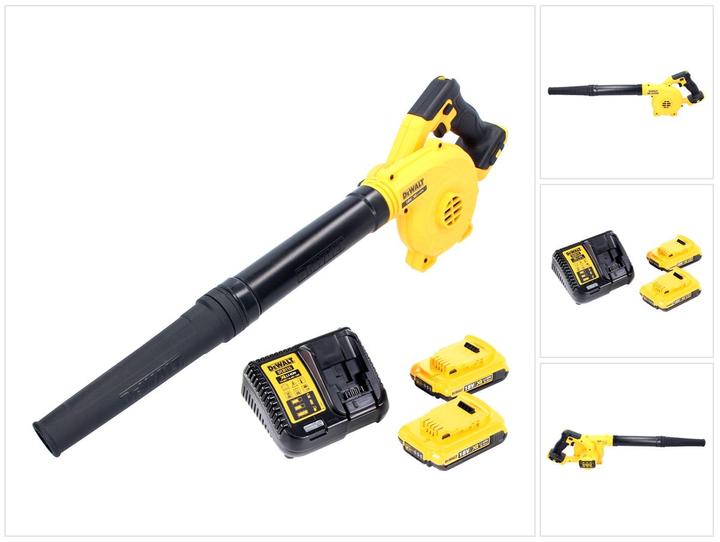 DeWalt DCV 100 D2 18 V battery-powered blower / leaf blower + 2 x DCB 183 2 Ah battery + charger (Rechargeable battery operated, Leaf blower)