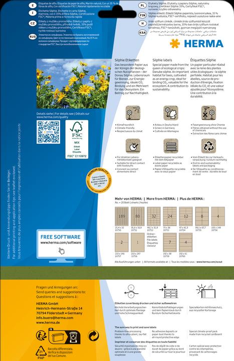 Produktbild HERMA Graspapier Etiketten A4