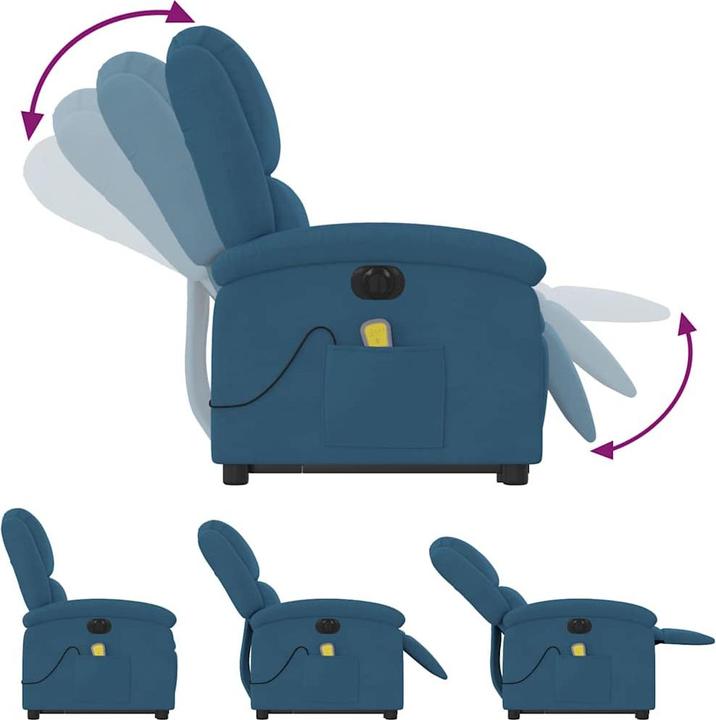Immagine prodotto VidaXL Poltrona massaggiante con ausilio per la risalita, elettrica e in velluto
