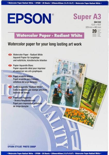 Immagine prodotto Epson Carta acquerello bianco radiante A3+ (190 g/m², A3+, 20 x)