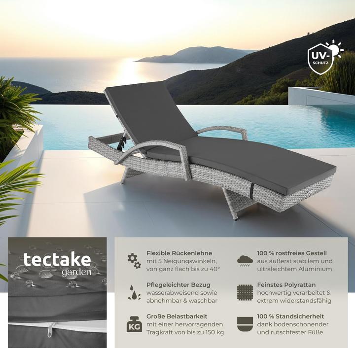 Image du produit tectake Bain de soleil OCEANE (190 cm)